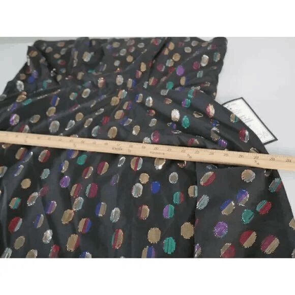 City Studios Plus Size Metallic Dot Skater Dress 20W Black Party - Picture 6 of 8